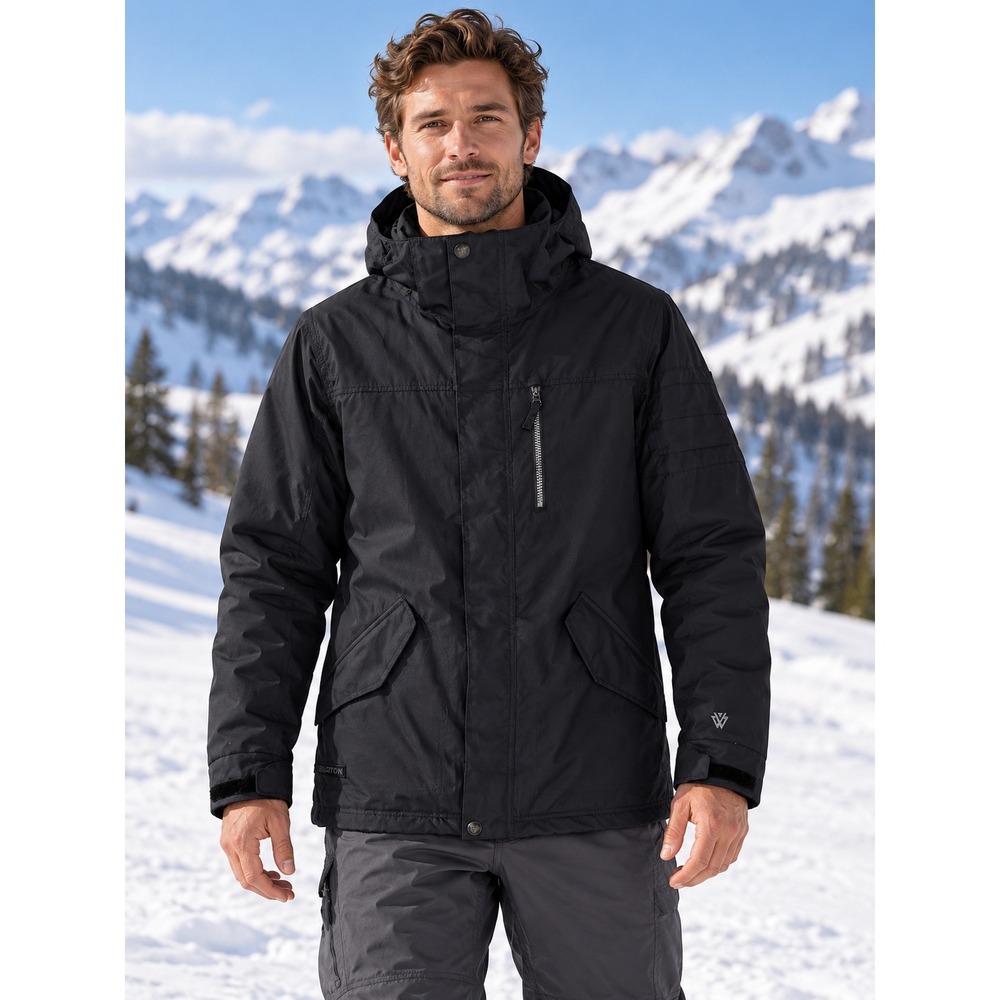 Burton Dryride The White Collection Men Black Snowboard Jacket Hooded Medium